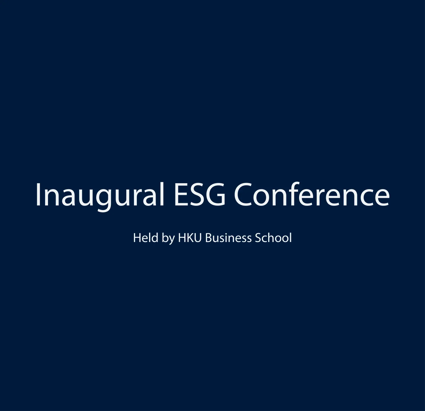 Inaugural ESG Conference